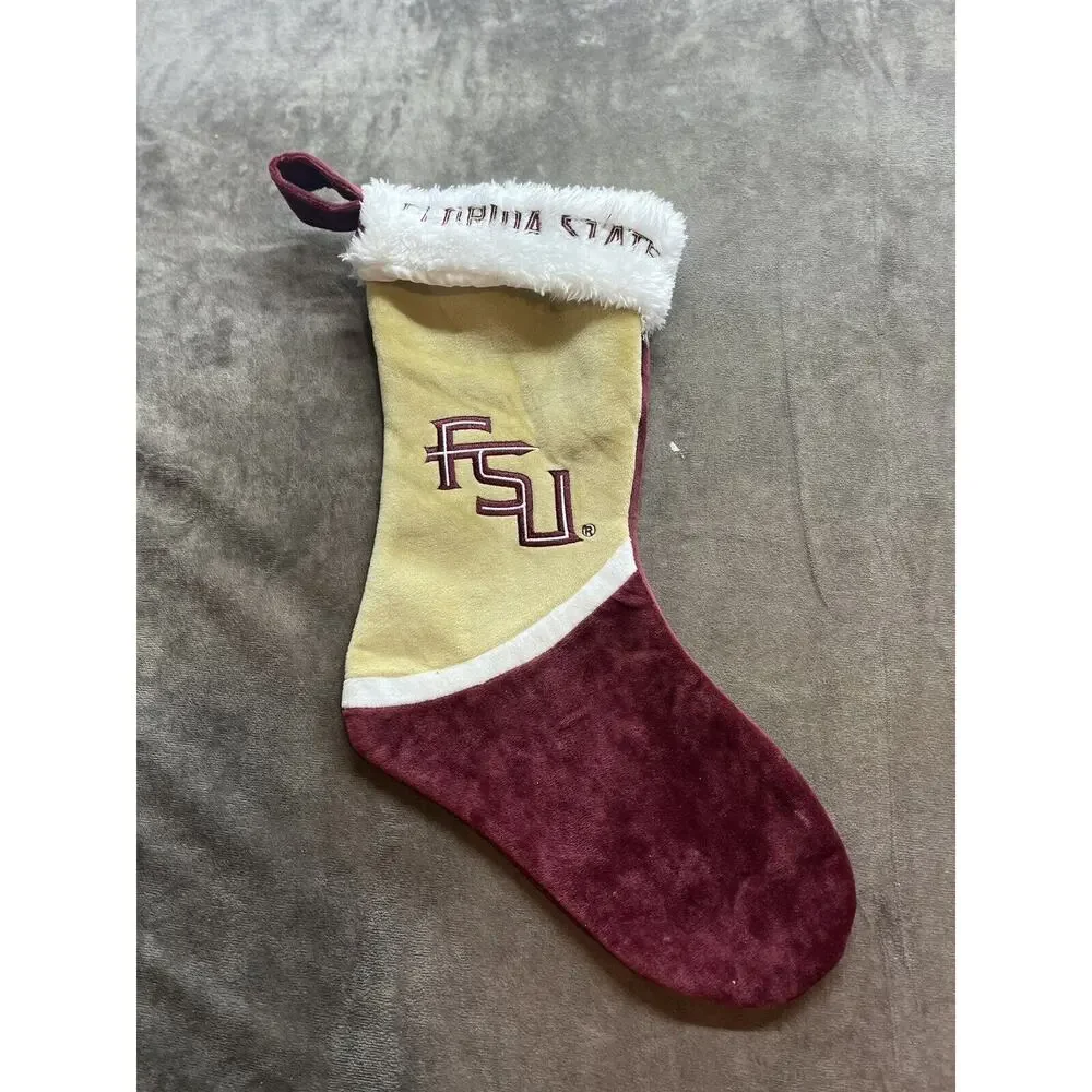 Florida State Seminoles Garnet Christmas Stocking Embroidery FSU Go Noles